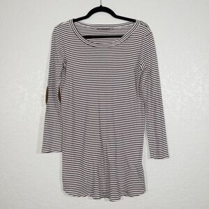 Cherish‎ White & Navy Stripe Tunic Top Size Small